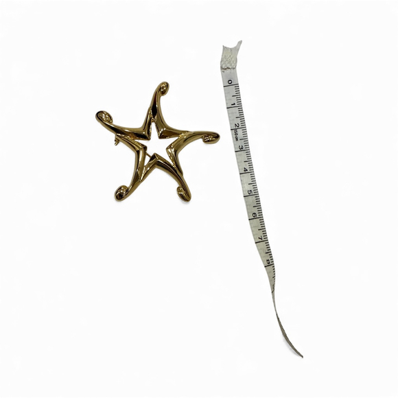Vintage Gold-Tone Abstract Star Brooch - Picture 4 of 4